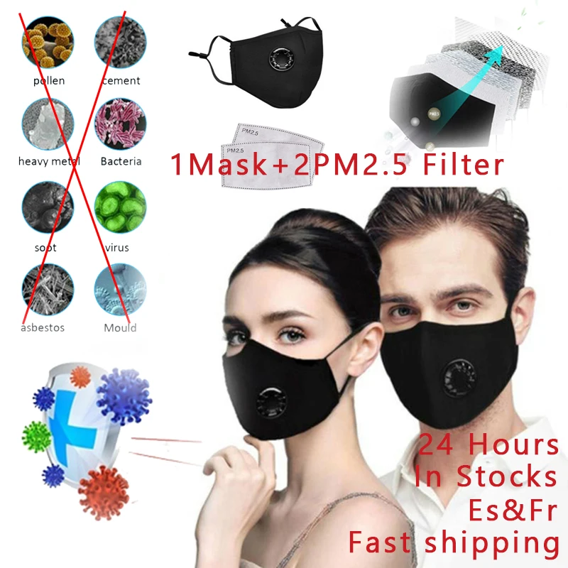 

20 Pcs In Stock Korean Fabric Face Mask PM2.5 Anti-fog Anti-dust Respirator Mask Carbon Filter Masks KN95 Mask PK Ffp3 Ffp2 Mask