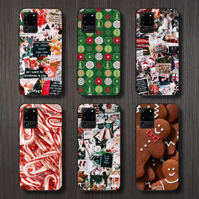 

Christmas elements Luxury Phone Case For Samsung galaxy S 7 8 9 10 20 edge A 6 10 20 30 50 51 70 note 10 plus