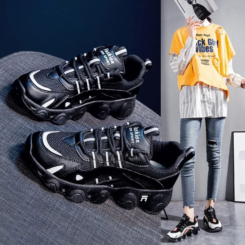 Korean Version of The Old Shoes for Fall/winter 2021 New Female Student Sports Shoes Women's Heightened Casual Shoes Women