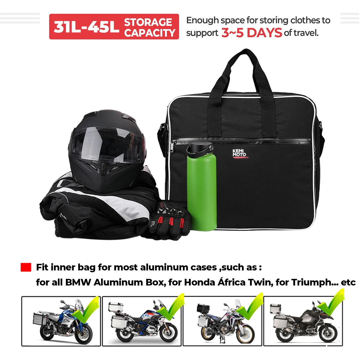 Motorcycle Luggage Bag Saddle Inner Bags PVC For BMW R1200GS LC Adv R1200 GS F800GS Adventure ADV