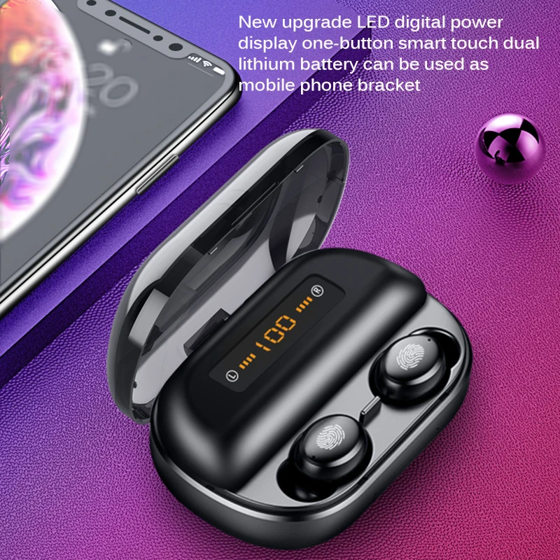 TWS 5,0 Bluetooth наушники 9D стерео беспроводные наушники IPX7 водонепроницаемые наушники Спортивная гарнитура с 4000/2400 мАч Внешний аккумулятор