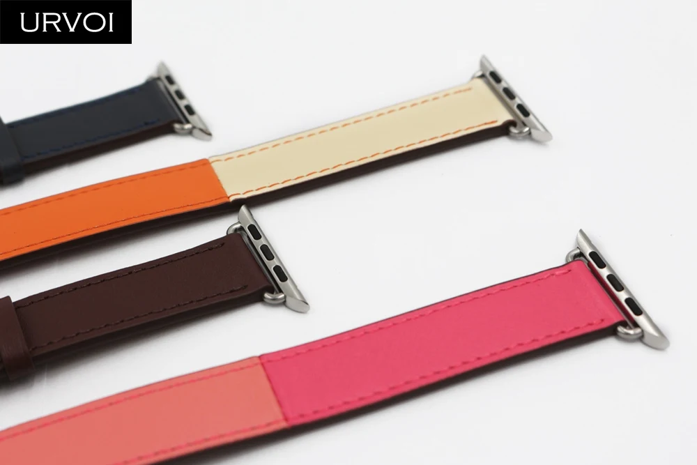 URVOI Double tour band для apple watch series 6 SE 543 ремешок iwatch ремень высокое качество мягкая