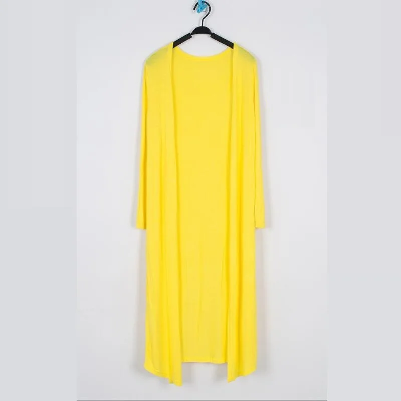 Cárdigan largo de algodón para mujer, suéter de manga larga, abrigo informal, prendas de vestir exteriores, 12 colores, verano y otoño - Imagen 3