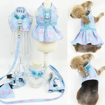

Dog Collar Adjustable Pet Clothes Puppy Dog Harness Vest Collar Leash Pet Cute Puppy Cat Jacket Leash Clothes Harness