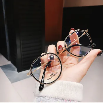 

Women Men Fashion Round Myopia Glasses Oversized Eyeglasses Frames Students Metal Clear Glasses Work glasses safety