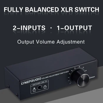 

2-IN-1-OUT Analog Audio Switcher Box XLR /RCA With Volume Control Passive Preamp Balanced XRL XLR Input And Output