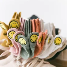 Новое поступление женских носков цветные носки с рисунками на лето и осень женские и женские смешные короткие носки со смайликом