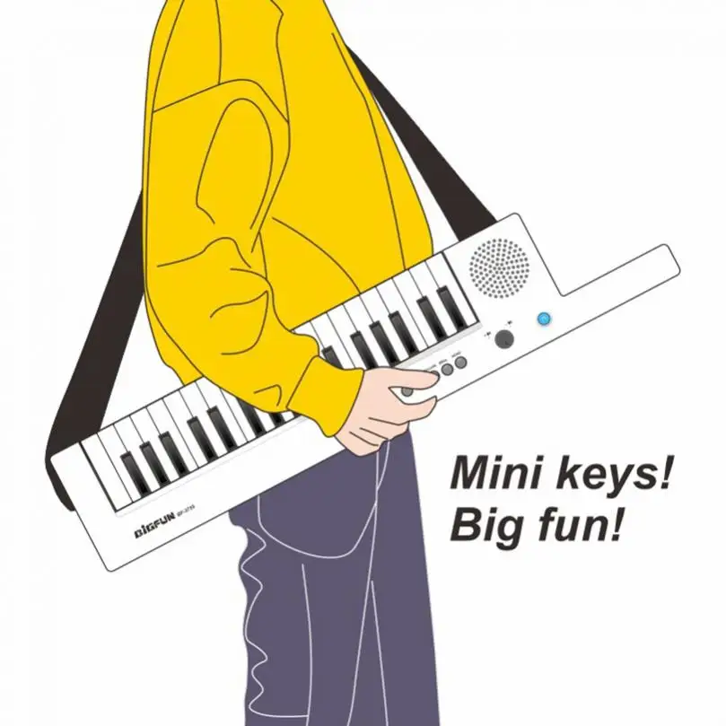 Teclas de Guitarra Piano com Cinta Recarregável Mini Eletrônica Órgão Chave Placa Crianças & Microfone Iluminação Musical Presente 37 - Image 2