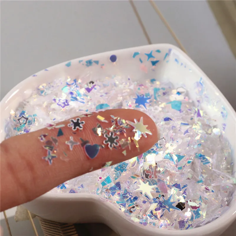 

10g Irregular Shell Paper Paillettes Glitter Mix High Flash Crystal Sequins Colorful Flakes For 3D DIY Nail Art Decoration