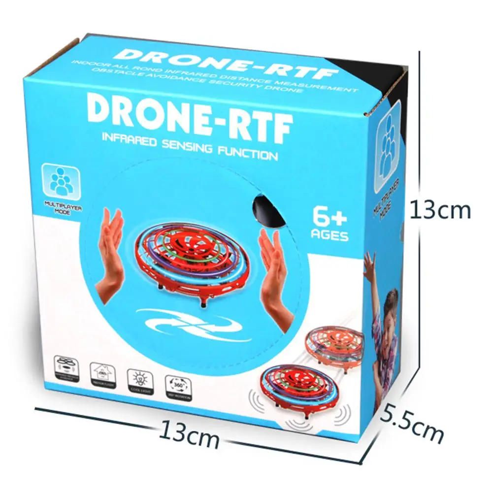 UFO Induction Aircraft Interactive Flying Toys with Rotating LED Lights Helicopter Gift for Kids Boys Girls 4
