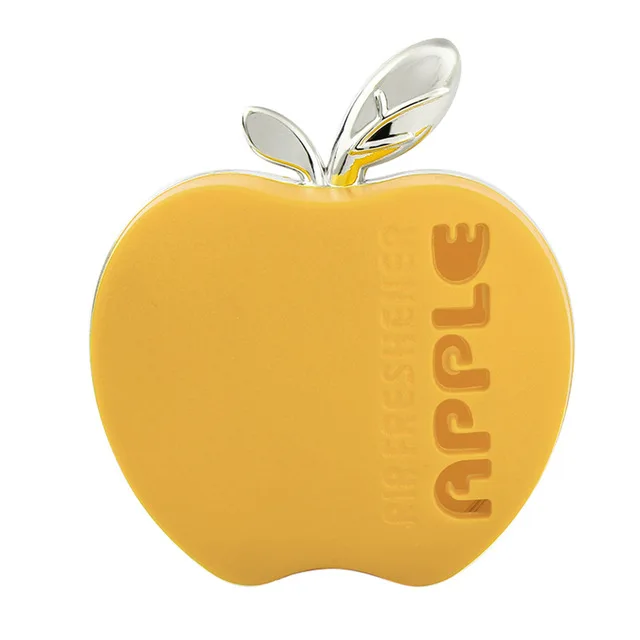 Автомобильный освежитель воздуха в форме яблока, аромат апельсина, лимона, яблока, клубники, лаванды, автомобильные аксессуары - Название цвета: Цвет: желтый