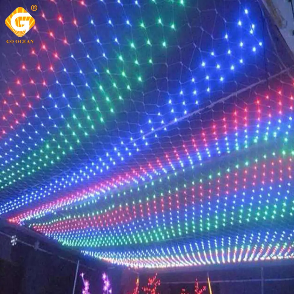 

Festival String Light Tail Plug 1.5Mx1.5M 3Mx2M Waterproof Mesh Garland Wedding Party Christmas Decoration Net Curtain Lights