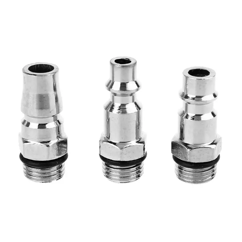 

3PCS Quick Coupler Air Hose Connector Fittings 1/4 NPT Plug Compressor US JP EU