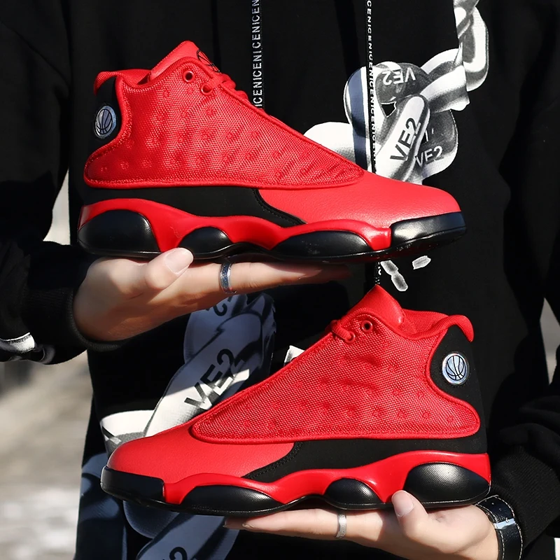 Authentic Leather Basketball Men High Top Slow shock Sneakers Male Training Non-slip athletics Breathable Jordan Basket Shoes