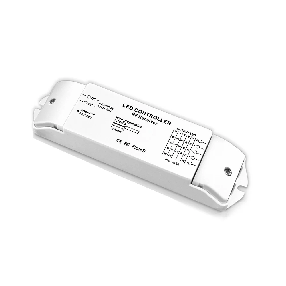 R4M Bincolor T8+ R4M DC12V-24V многозонный rgbw-контроль Max 5x4A RF беспроводной пульт дистанционного управления+ приемник контроллер для светодиодной ленты - Цвет: R4M