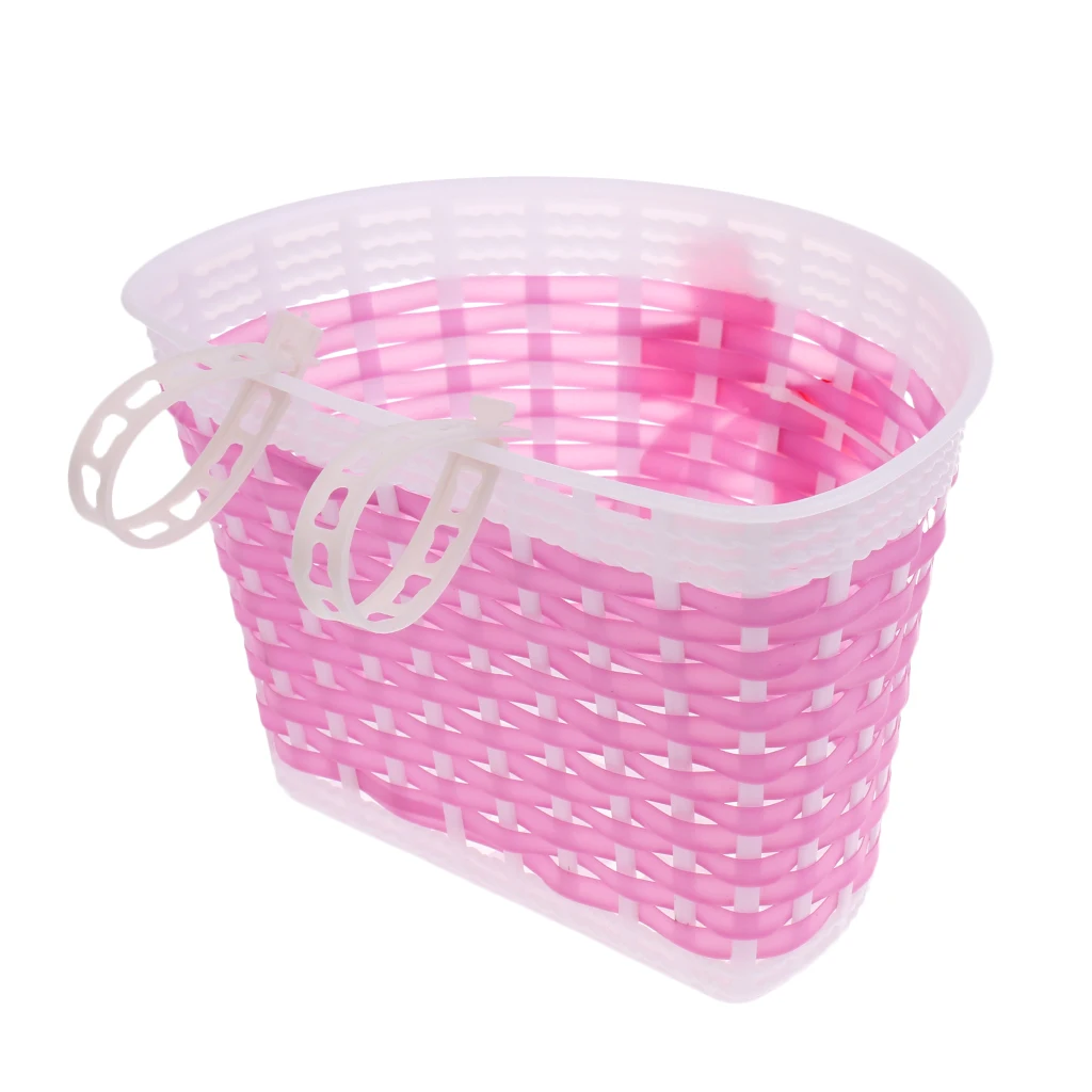 11x Children Kids Girls Bicycle Front Basket Bike Cycle Shopping Holder Pink