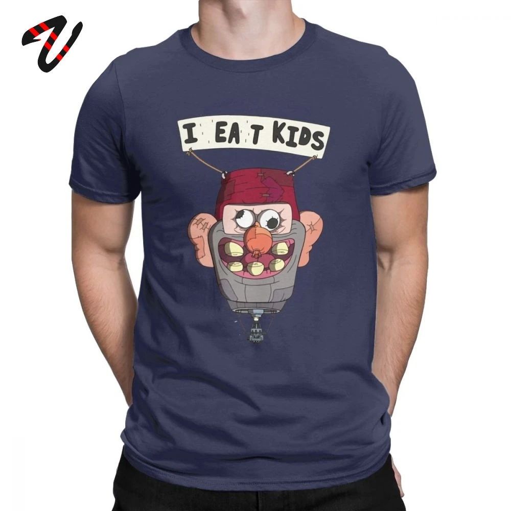 

Men's Gravity Falls T-shirts I Eat Kids Balloon T Shirts Cotton Tops Funny Short Sleeve Party Birthday Gift Tees Designer TShirt