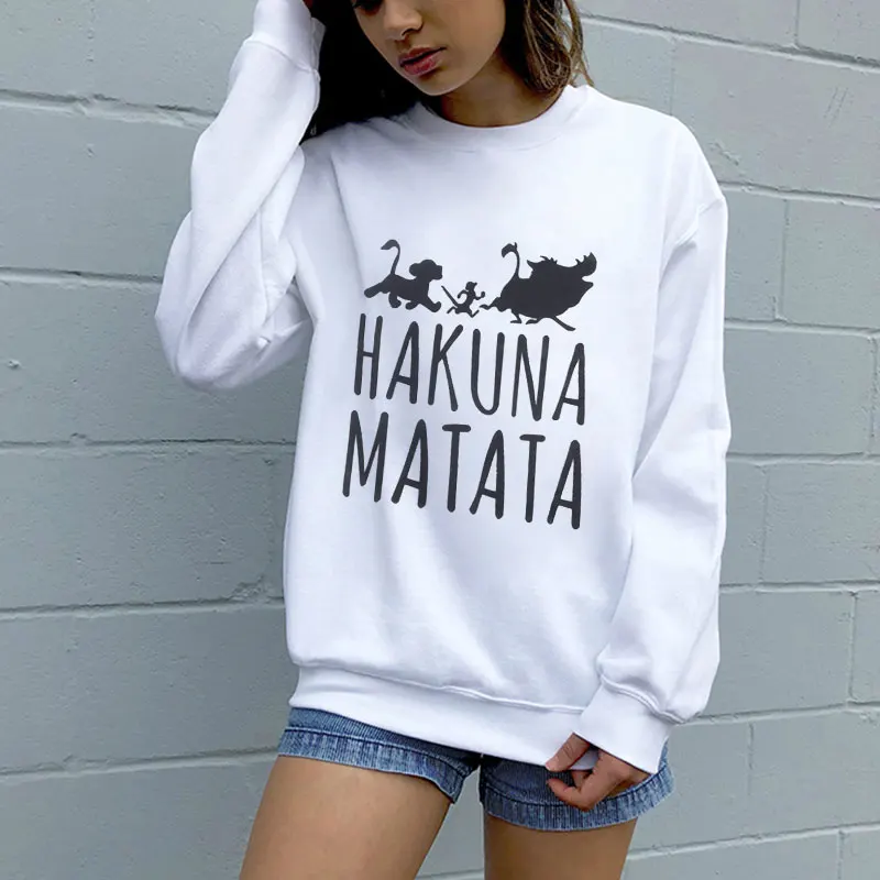  The Lion King Hakuna Matata Pullover Streetwear Sweatshirt Winter Autumn Ulzzang Kawaii Fashion Wom