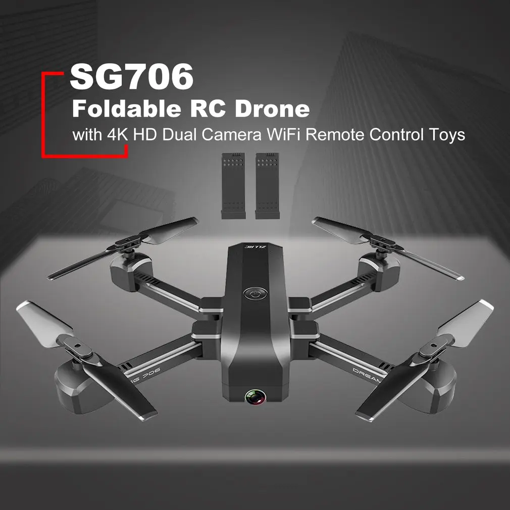 SG706 Wi-Fi складной Радиоуправляемый Дрон 4K HD Двойная камера оптический поток смарт-контроль Радиоуправляемый вертолет самолет радиоуправляемые игрушки