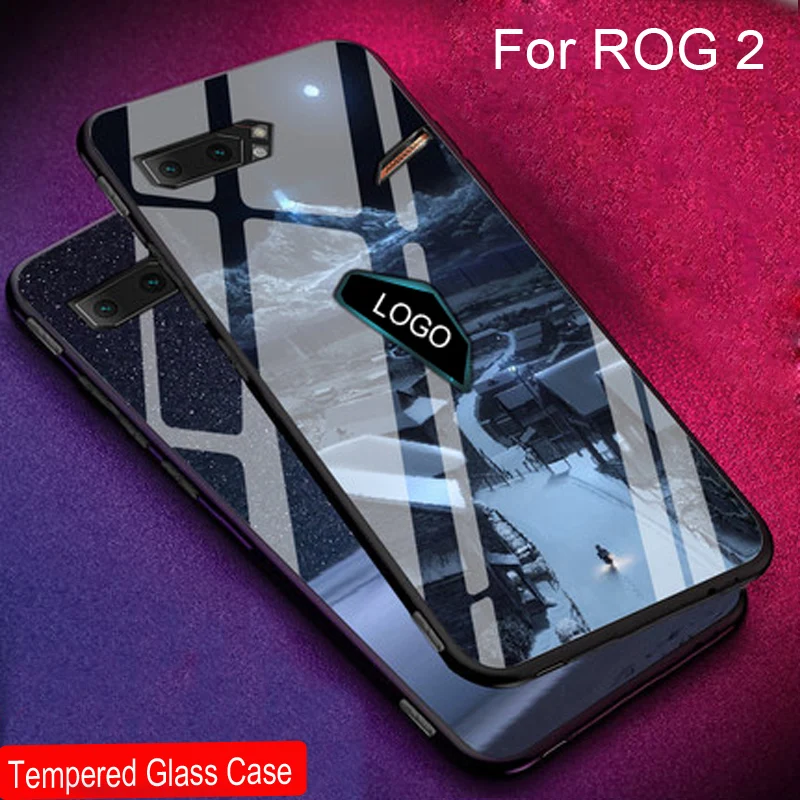 Чехол для Asus ROG Phone2 ZS660KL из закаленного стекла с мультипликационным рисунком