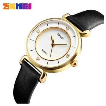 

SKMEI Ladies Quartz female watches women Leather Band Wrist watches Zegarek Damski women top brand watches 1330