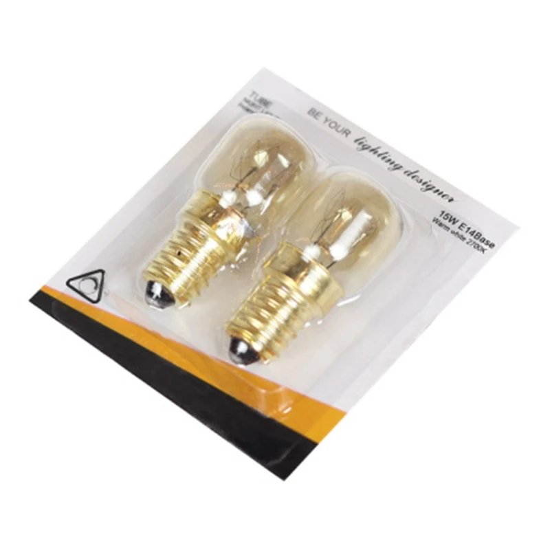 2pcs 220V E14 300 Degree High Temperature Resistant Microwave Oven Bulb 15/25W
