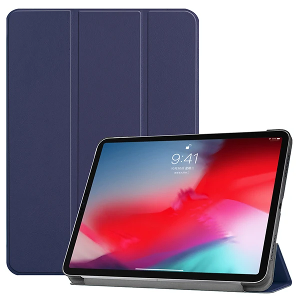 Планшет чехол для iPad Pro 11 крышка чехол для Apple iPad 11 дюймов подставка из искусственной кожи funda Капа футболка с длинным рукавом+ Защитная пленка для экрана - Цвет: Dark Blue