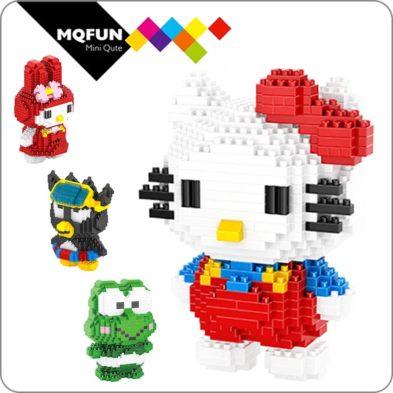 

HC Mini Blocks Cartoon Hello Kitty Frog penguin DIY Building Toys Cute Melody valentine's day Girls Gifts Juguetes Model Toys