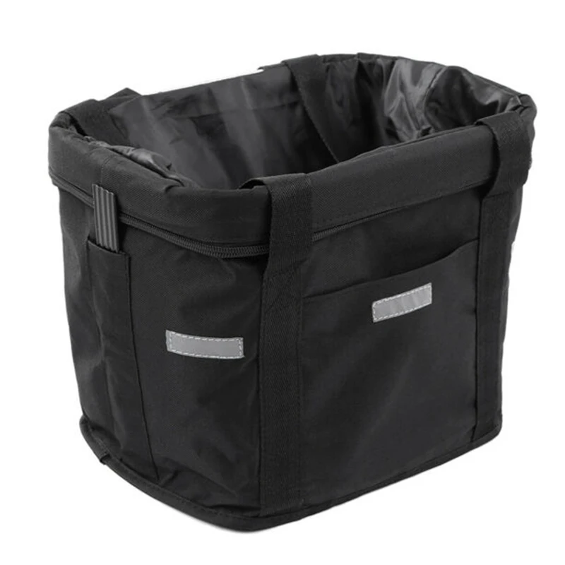 Black Bicycle Basket Waterproof Multifunction Designed Electric Folding Cycling Accessories Road