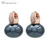 S & Z DESIGN nouvelle mode pain rond grande perle boucles d'oreilles pour les femmes bijoux de mariage cadeau tempérament cubique zircone Eardrop
