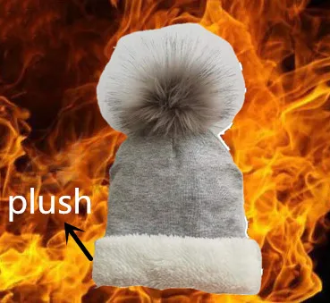1 gray plush Детские хлопковые шапки с помпонами; реквизит для фотосессии; Детские шапки для новорожденных; аксессуары для мальчика; шапочка для маленьких девочек; детские шапки - Цвет: 1 gray plush