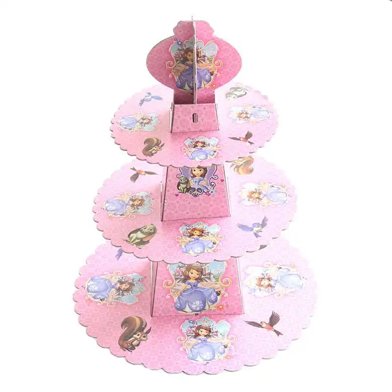 cake stand 1pcs 1 шт. Милая бумажная Складная пиньята принцессы для девочек и мальчиков праздничные украшения для дня рождения украшения на день рождения - Цвет: cake stand 1pcs