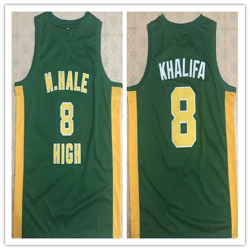 Wiz Khalifa#8 N. Hale Mac DEWIN Go to High School баскетбольная майка Мужская сшитая на заказ футболка с номером - Цвет: green