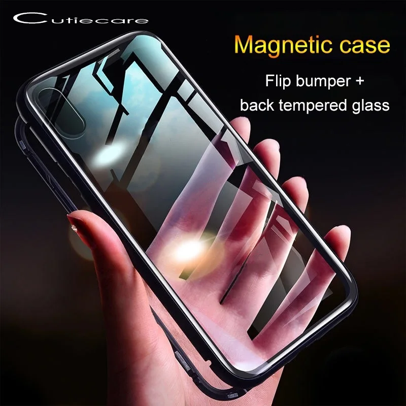 Magnetic Case for Xiaomi Redmi Note 7 6 5 Pro 7A K20 mi 9 SE 8 lite A3 A2 9s 5G 9t cc9 F1 mi9t Tempered Glass case |