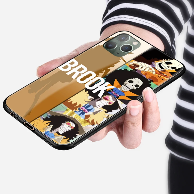 Soul King Brook one piece Аниме мягкий силиконовый стеклянный чехол для телефона, чехол для iPhone 6 6s 7 8 Plus X XR XS 11 Pro max