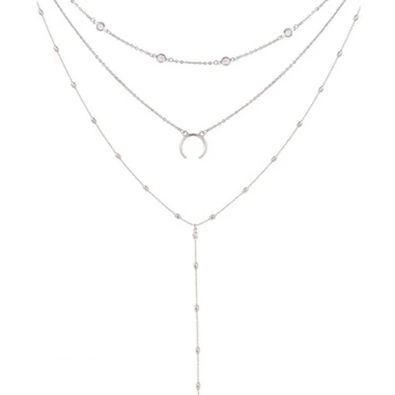LISMLISM, Классическая Звезда, персонализированное ожерелье, цепочка для женщин, лунные ожерелья, ювелирное изделие, серебряный цвет, для девушек, нержавеющая сталь, Kpop Collares - Окраска металла: 2.45