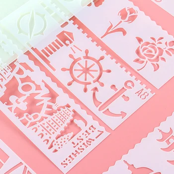 

8Pcs/Set Creative DIY Craft Hollow Layering Stencil for Wall Painting Scrapbooking Stamping Album Decorative Embossing Template