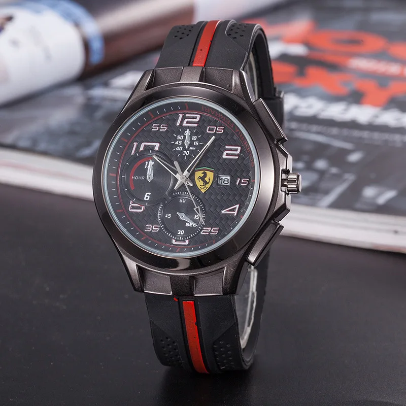 

New sports car watch fashion casual sports watch car fan watch three-eye pointer quartz watch