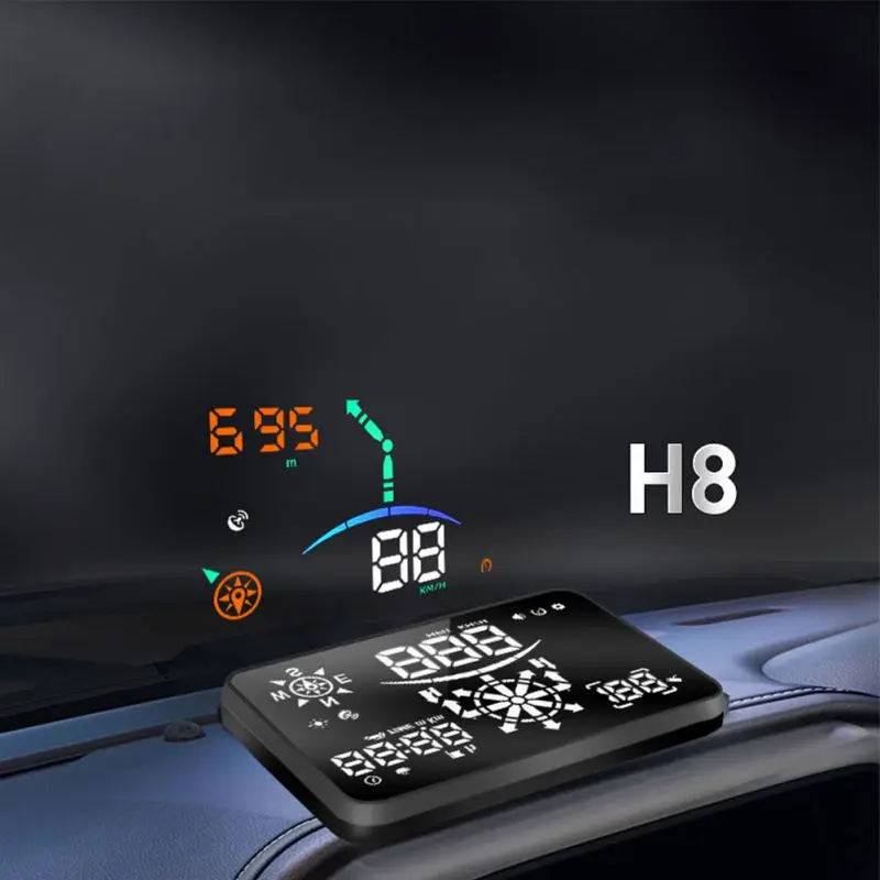 H8 Универсальный Hud Автомобильный дисплей лобовое стекло скорость проектор Gps навигация интеллектуальная скорость температура воды безопасность Alar
