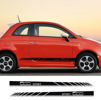 

2Pcs Car Long Side Stripes Sticker Auto Vinyl Film Decals For Fiat 500 DIY Styling Decoration Automobiles Car Tuning Accessories