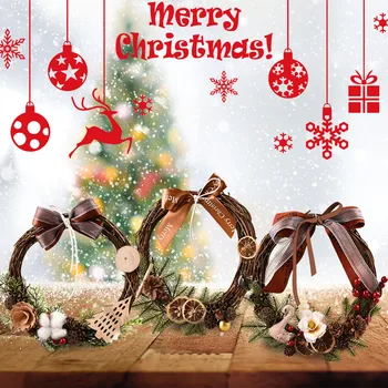 

DIY Merry Christmas Decorations For Home Natural Rattan Wreath Garland Tree Craft Xmas Decor Accessories Spring Wedding New Year