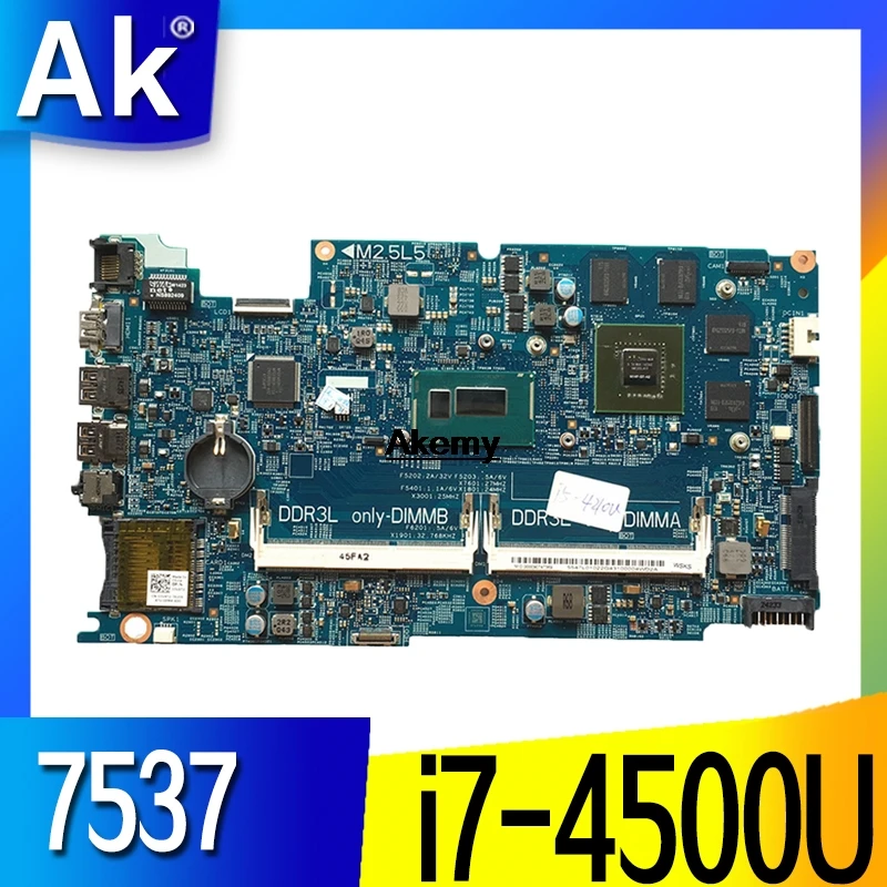 DOH50 MB 12322-2 PWB: KJ7NX placa база для DELL 7537 5GRP2 материнская плата для ноутбука процессор SR1EB I7-4500U ТЕСТ ОК