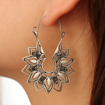 

Korean Earrings Fashion Jewelry Boho Earrings Women New Style Metal Stainless Steel Flower Vintage Drop Dangle Earrings Earring