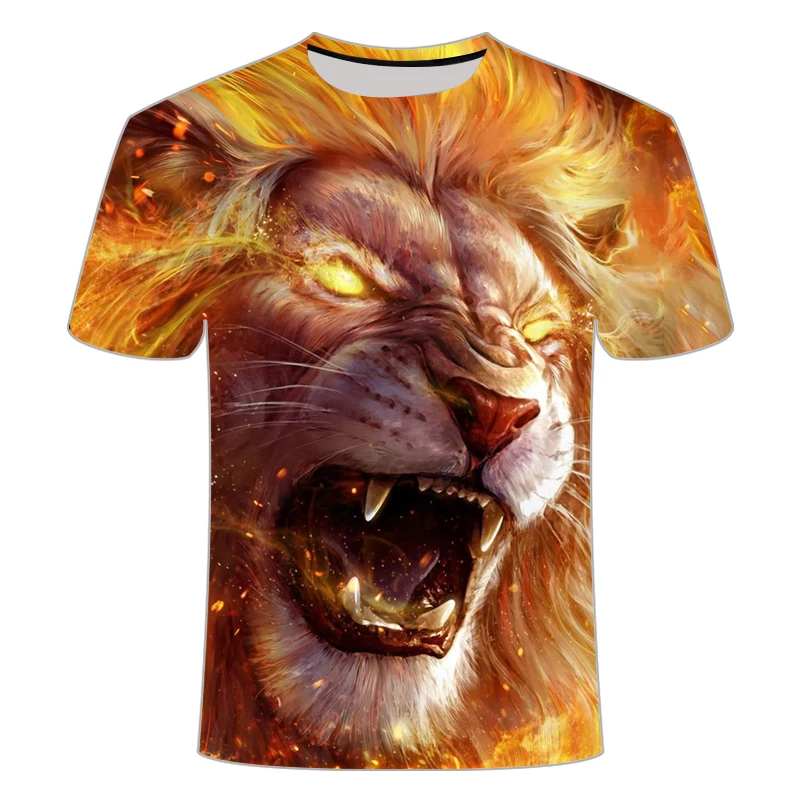 Новая футболка с 3d принтом Король Лев животным Camiseta мужская повседневная для