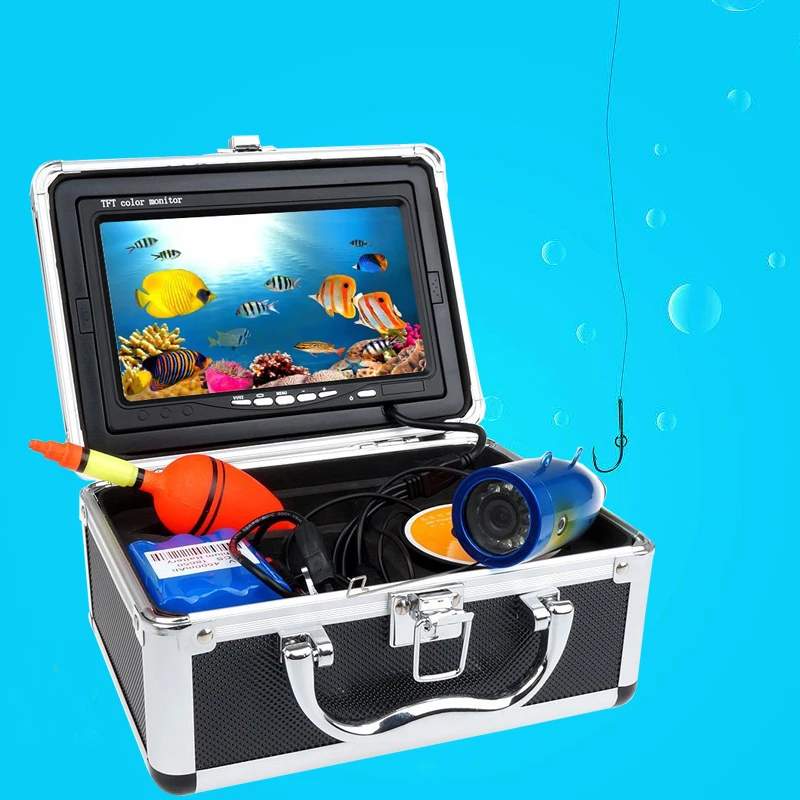 

Fish Finder 1000TVL HD Waterproof Camera 30m Cable 7inch Monitor Underwater Fishing Camera System With DVR 4000mA Battery