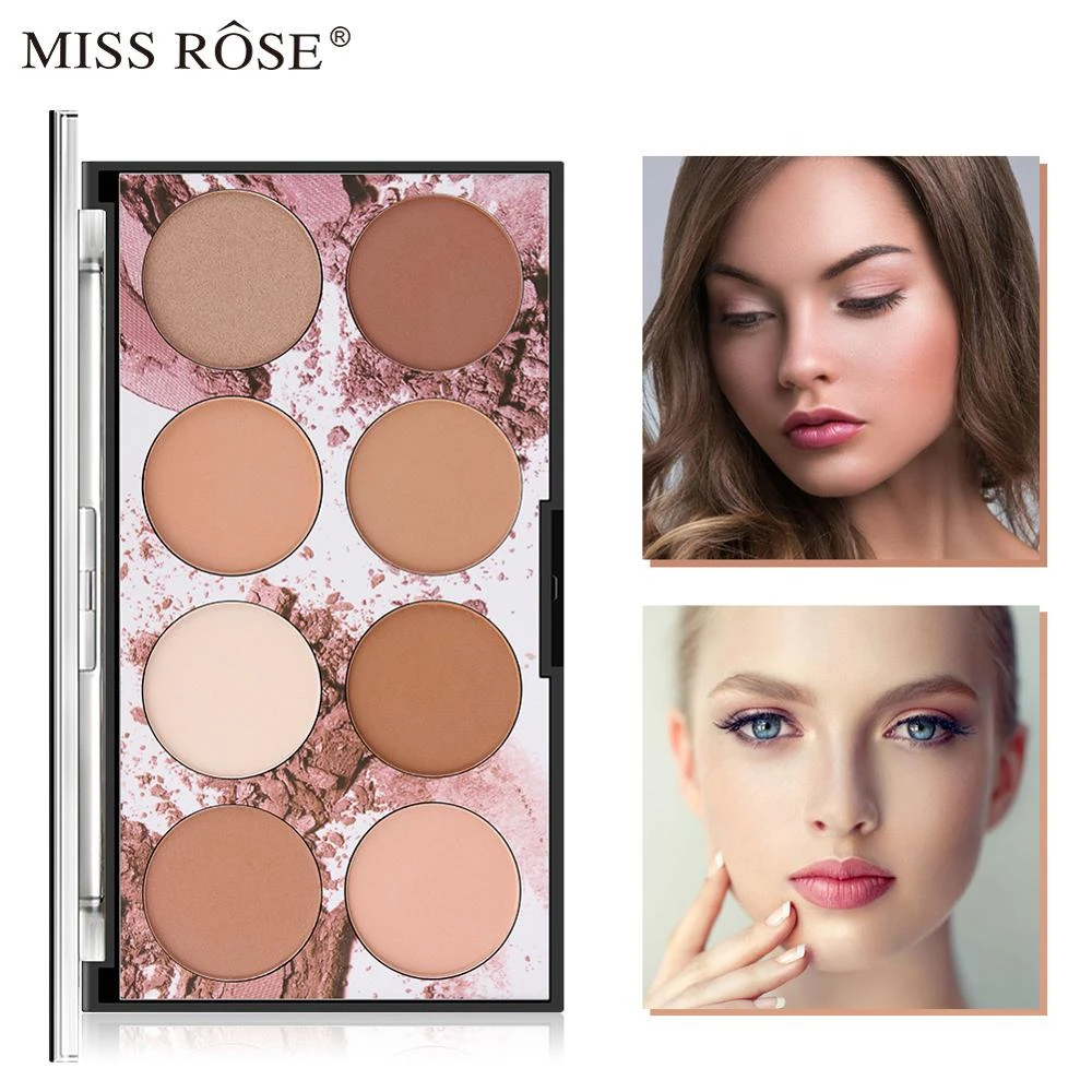 Miss Rose Pressed Powder Palette Set Matte 8 Colors Face Makeup Foundation Contour Kit Oil Free For Women Ladies Powder Aliexpress
