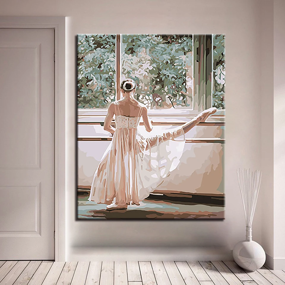 

Practice Ballet DIY Painting By Numbers Kits Calligraphy Painting Acrylic Paint By Number For Home Decoration A work of art