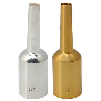 

2pcs 3C Size Trumpet Mouthpiece Brass Trumpet Mouthpiece Trumpet Parts - Silver & Gold