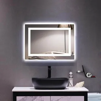 

Bathroom Mirror Silver Anti-fog Energy-saving LED Tricolor Dimming Lighting Equipment High-definition Mirror Stylish Decoration