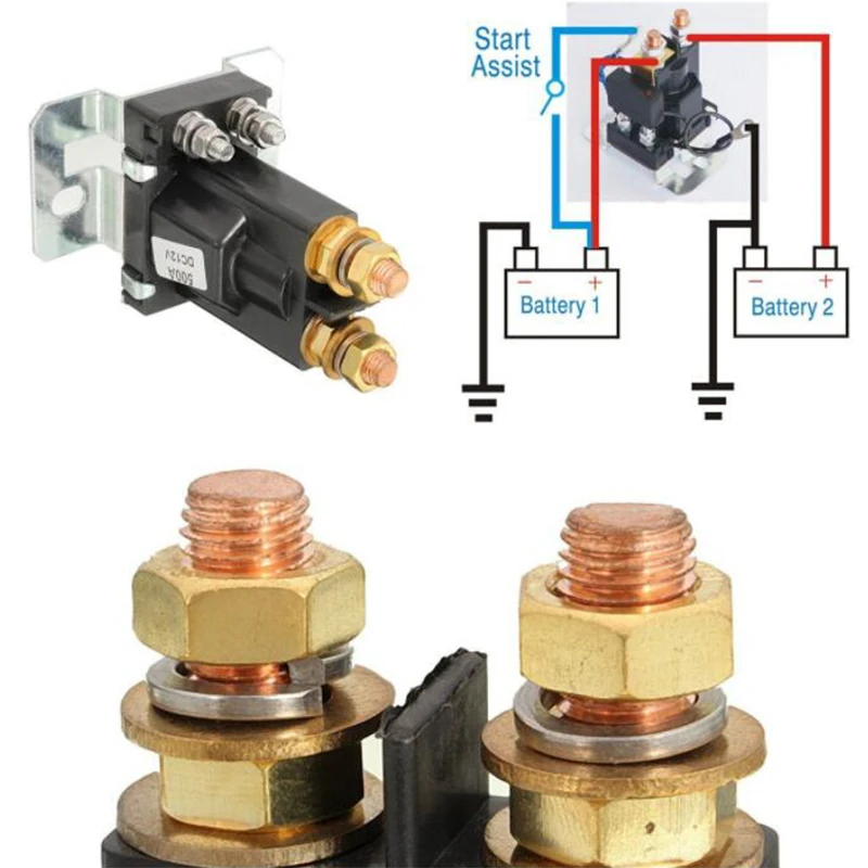 Высокотоковое реле стартера Max 500A 12V 4Pin Авто Грузовик Start power Master двойной изолятор батарей переключатель управления